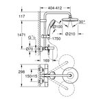 Grohe colonne de douche avec mitigeur thermostatique bain / douche tempesta cosmopolitan system 210 26223001