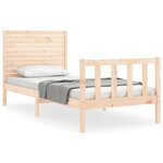 vidaXL Cadre de lit et tête de lit 100x200 cm bois massif