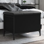 vidaXL Banc de rangement noir 62x42x45 cm bois d'ingénierie
