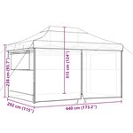 vidaXL Tente de réception pliable escamotable avec 4 parois latérales