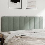 vidaXL Coussin de tête de lit gris clair 160 cm velours