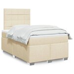vidaXL Sommier à lattes de lit avec matelas Crème 120x200 cm Tissu
