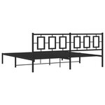 vidaXL Cadre de lit métal avec tête de lit noir 193x203 cm