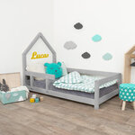 Lit cabane enfant POPPI 120 x 200 gris clair 2