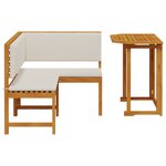 vidaXL Set de jardin de 2 pièces avec coussins en acacia
