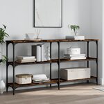vidaXL Table console chêne fumé 150x29x75 cm bois d'ingénierie