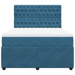 vidaXL Sommier à lattes de lit et matelas bleu 140x190 cm velours