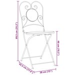 vidaXL Chaises de bistro pliables lot de 2 noir et blanc céramique