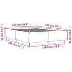 vidaXL Cadre de lit avec lumières LED blanc 120x190 cm bois ingénierie