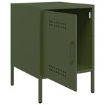 vidaXL Table de chevet vert olive 36x39x50 5 cm acier