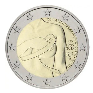2 euros commémorative France 2017 - Ruban rose.