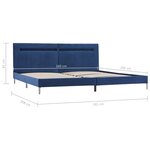 vidaXL Cadre de lit avec LED Bleu Tissu 160x200 cm