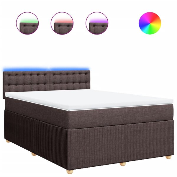 vidaXL Sommier à lattes de lit avec matelas Marron foncé 160x200 cm