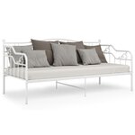 vidaXL Cadre de canapé-lit sans matelas blanc métal 90x200 cm