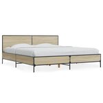 vidaXL Cadre de lit chêne sonoma 200x200 cm bois d'ingénierie et métal
