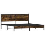 vidaXL Cadre de lit en métal sans matelas chêne fumé 160x200 cm