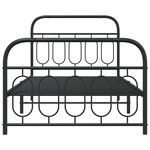 vidaXL Cadre de lit métal avec tête de lit/pied de lit noir 107x203 cm