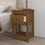 vidaXL Tables de chevet 2 Pièces Marron miel 40x35x61 5 cm Pin solide