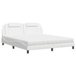 vidaXL Lit avec matelas blanc 180x200 cm similicuir