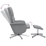 vidaXL Fauteuil inclinable de massage et repose-pied gris clair tissu