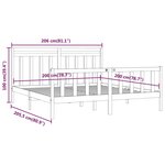 vidaXL Cadre de lit Gris Bois de pin massif 200x200 cm