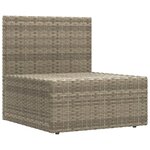 vidaXL Salon de jardin 4 Pièces avec coussins Gris Résine tressée