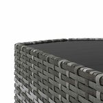 vidaXL Salon de jardin 3 Pièces avec coussins Gris Résine tressée