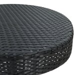 vidaXL Ensemble de bar de jardin 3 Pièces avec coussins noir poly rotin