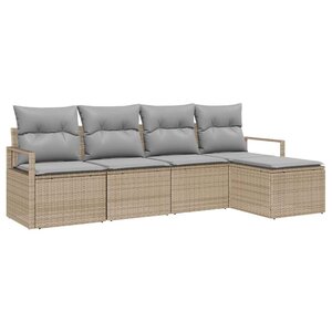 vidaXL Ensemble de canapé de jardin 5 Pièces Beige et Gris clair