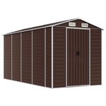 vidaXL Abri de jardin marron 191x385x198 cm acier galvanisé