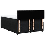 vidaXL Sommier à lattes de lit et matelas Noir 160x200 cm Velours