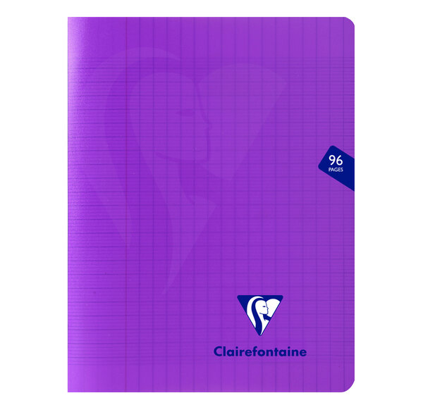 Cahier MIMESYS Piqué Polypro 17 x 22 cm 96 pages 90g Séyès Violet CLAIREFONTAINE