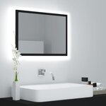 vidaXL Miroir à LED de salle de bain Noir 60x8 5x37 cm Acrylique
