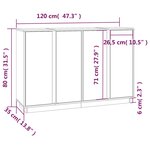 vidaXL Buffet Gris 120x35x80 cm Bois massif de pin