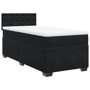 vidaXL Sommier à lattes de lit et matelas Noir 80x200 cm Velours