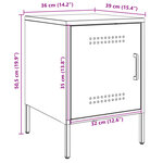 vidaXL Table de chevet vert olive 36x39x50 5 cm acier