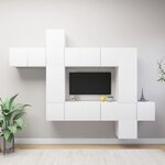 vidaXL Ensemble de meubles TV 10 Pièces Blanc Bois d'ingénierie