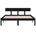 vidaXL Cadre de lit Noir Bois de pin massif 140x190 cm