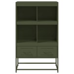 vidaXL Buffet haut vert olive 68 5x39x111 5 cm acier laminé à froid
