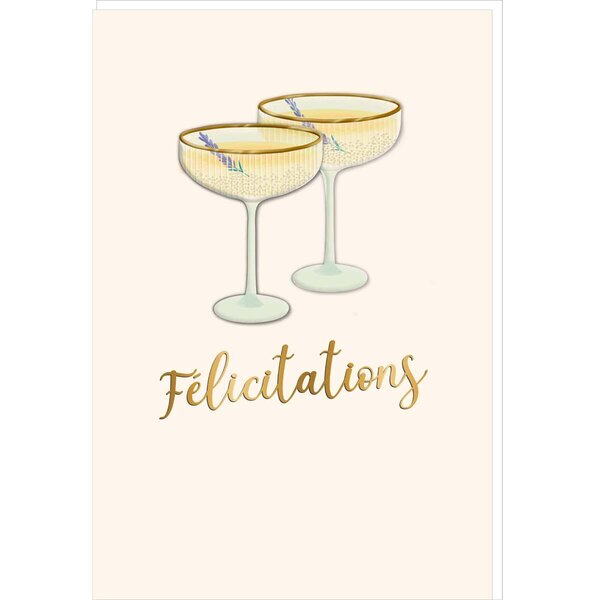 Carte Signature Félicitations - Coupes De Verres - Draeger paris