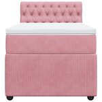 vidaXL Sommier à lattes de lit avec matelas Rose 90x190 cm Velours