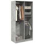 vidaXL Garde-robe Gris béton 100x50x200 cm Aggloméré