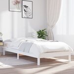 vidaXL Cadre de lit blanc 90x190 cm simple bois massif de pin