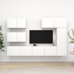vidaXL Ensemble de meubles TV 6 Pièces Blanc Bois d'ingénierie
