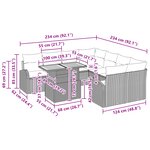 vidaXL Ensemble de Salle à Manger de Jardin 9 Pièces avec Coussins Beige Poly Rattan Acacia