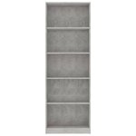 vidaXL Bibliothèque à 5 niveaux Gris béton 60x24x175cm Bois ingénierie