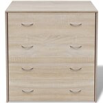 vidaXL Buffet avec 4 tiroirs 60 x 30 5 x 71 cm Couleur de chêne