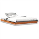 vidaXL Cadre de lit cire marron 135x190 cm bois de pin massif