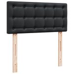vidaXL Sommier à lattes de lit avec matelas Noir 90x200 cm Similicuir