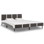 vidaXL Cadre de lit Gris et blanc Similicuir 180x200 cm